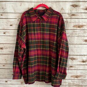 Denim & Co 100% Cotton Plaid Zip Front Shirt Jacket 1X